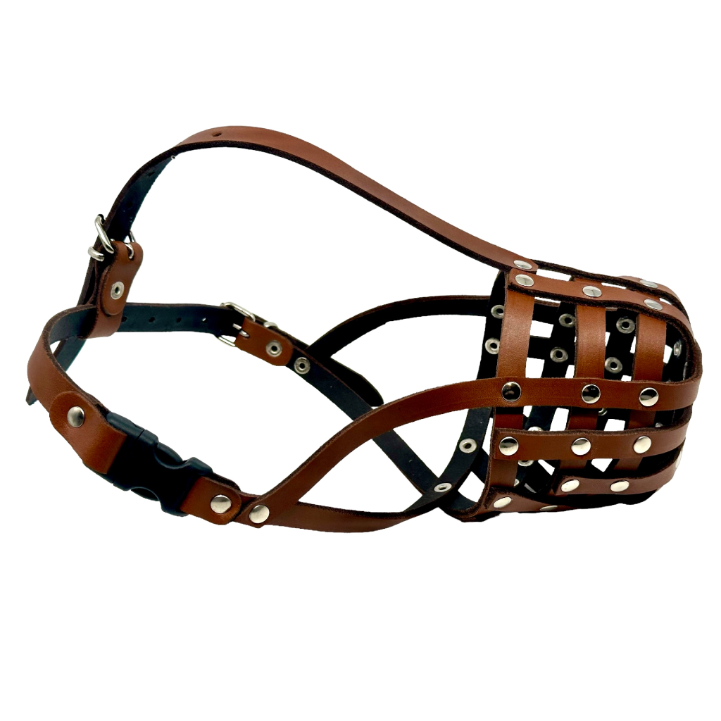 Light Genuine leather Dog Muzzle Light for Pitbull and Other similar snouts
