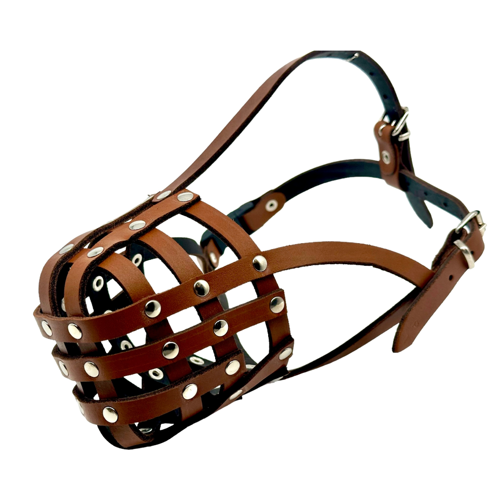 Light Genuine leather Dog Muzzle Light for Pitbull and Other similar snouts