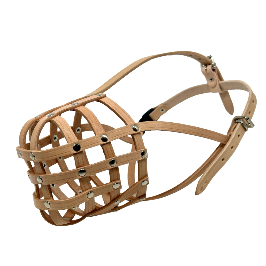 Light Genuine leather Dog Muzzle Light for Pitbull and Other similar snouts