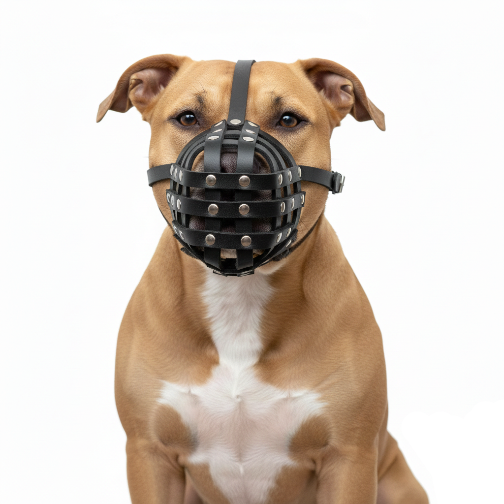 Light Genuine leather Dog Muzzle Light for Pitbull and Other similar snouts