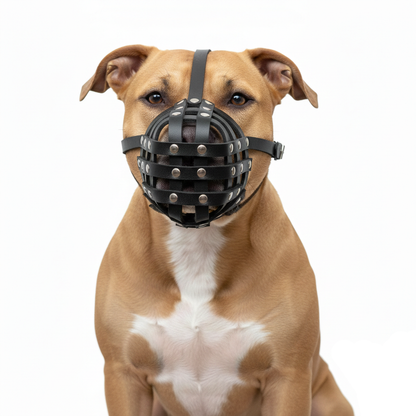 Light Genuine leather Dog Muzzle Light for Pitbull and Other similar snouts