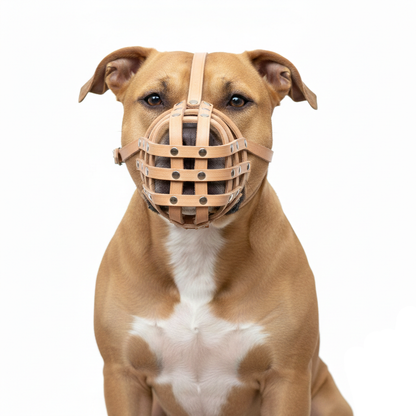Light Genuine leather Dog Muzzle Light for Pitbull and Other similar snouts