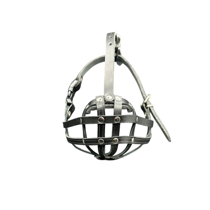 Light leather Dog Muzzle for Pug and other flat face faced short snout dogs