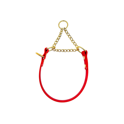 L&J Pets UK Martingale Dog Collar & Lead Set | Waterproof & Odour Proof | BioThane Webbing | Solid Brass Chain | Made in UK