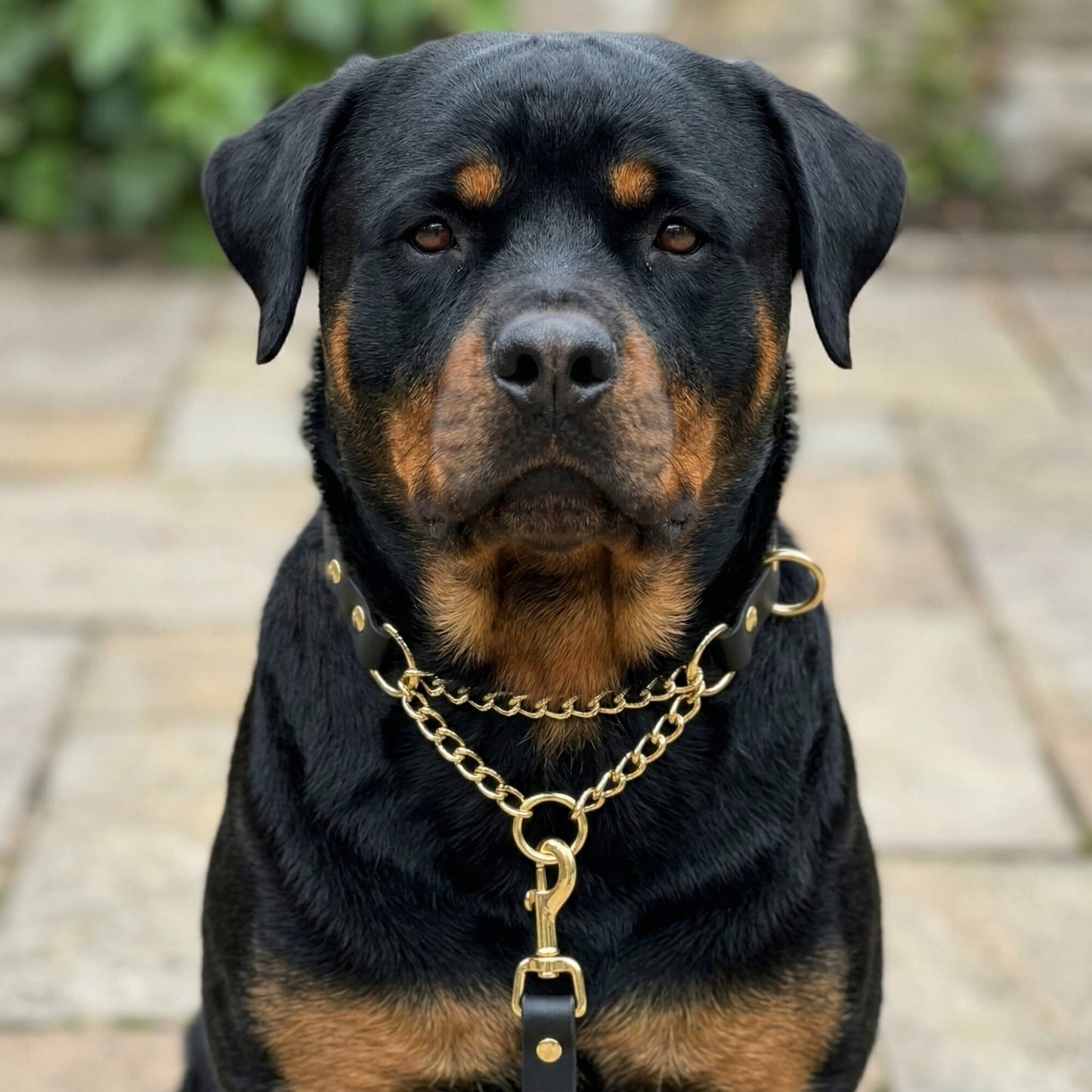 L&J Pets UK Martingale Dog Collar & Lead Set | Waterproof & Odour Proof | BioThane Webbing | Solid Brass Chain | Made in UK