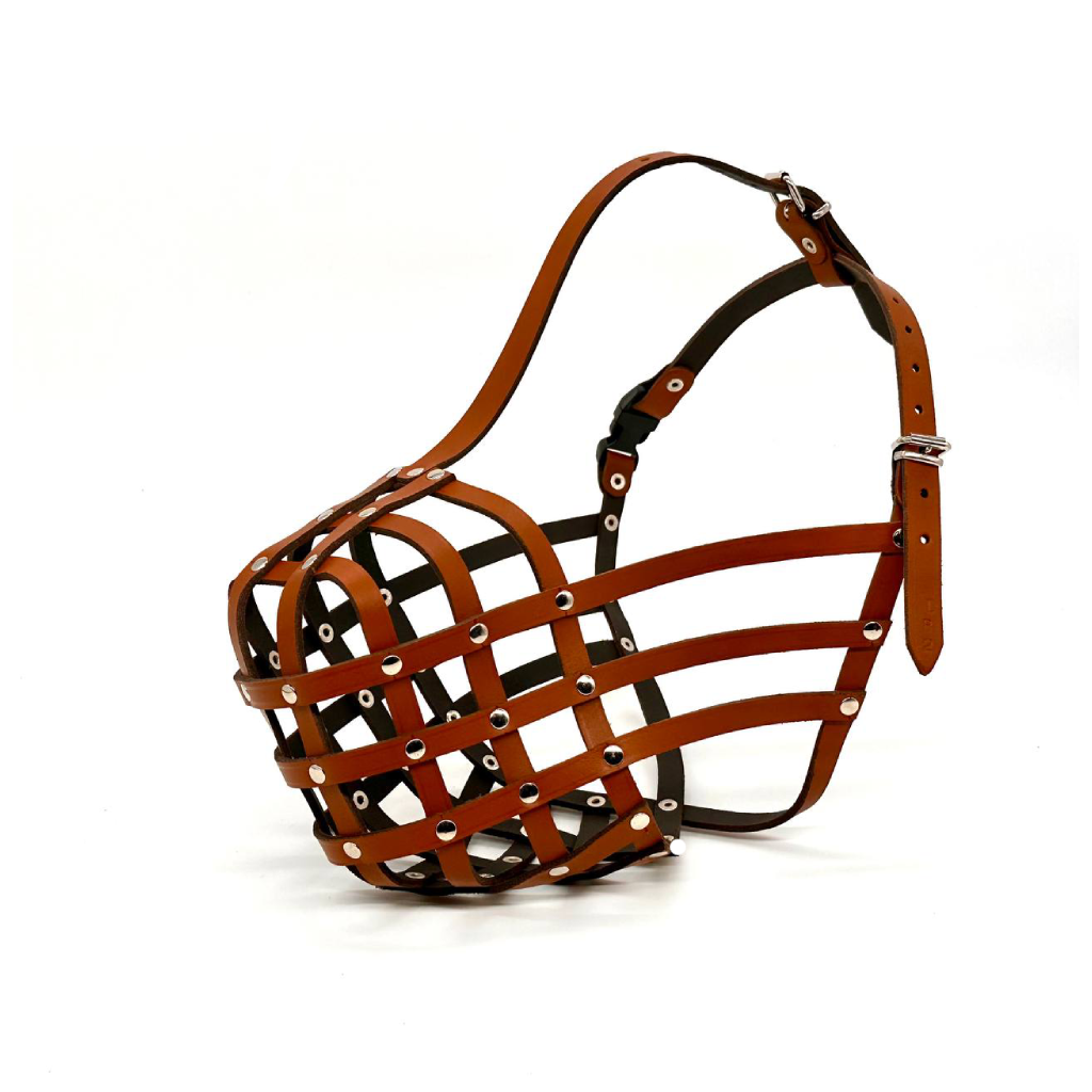 Handcrafted Genuine Leather Muzzle for Czechoslovakian Wolfdogs