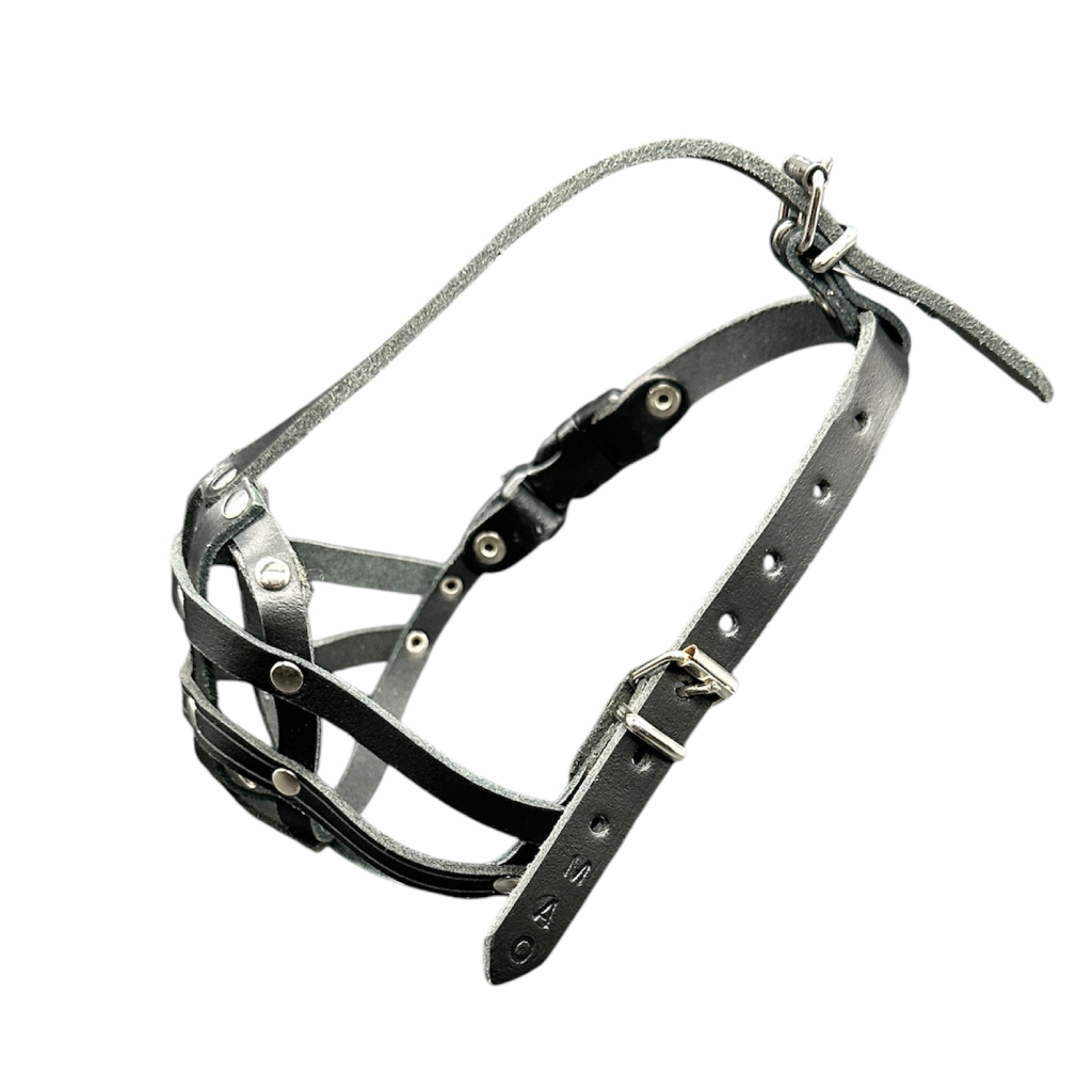 Natural Leather Dog Muzzle For Shih Tzu & Other Similar Dogs