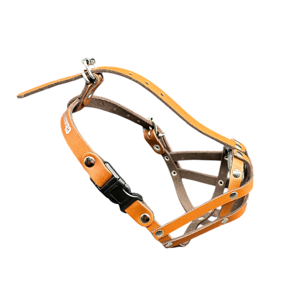 Natural Leather Dog Muzzle For Shih Tzu & Other Similar Dogs