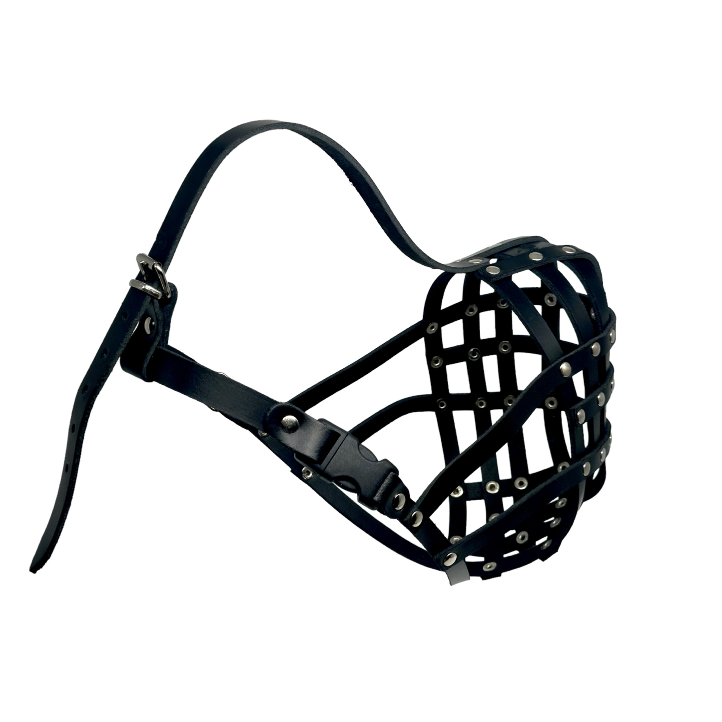 Lightweight Leather Dog Muzzle for Shar Pei and Other similar snouts