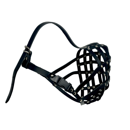 Lightweight Leather Dog Muzzle for Shar Pei and Other similar snouts