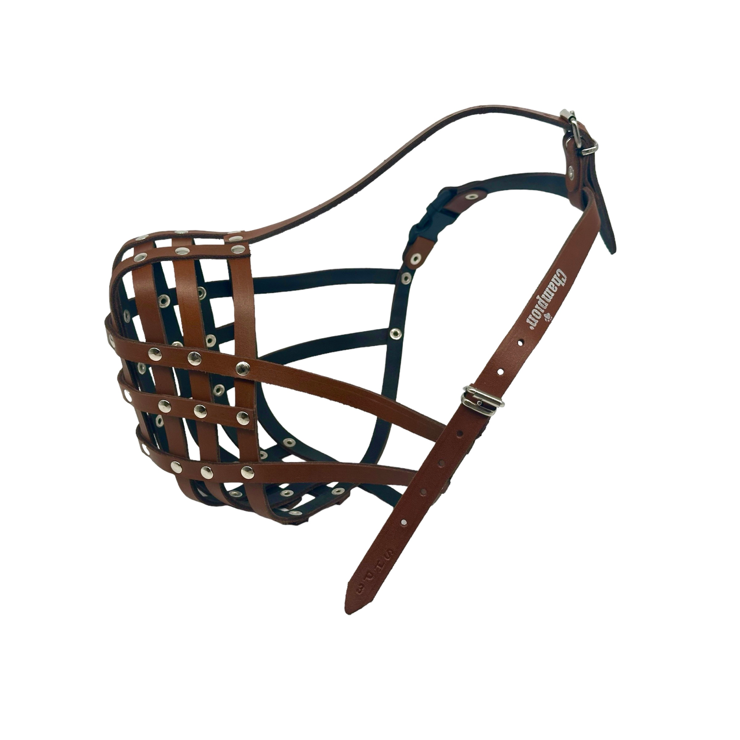 Lightweight Leather Dog Muzzle for Shar Pei and Other similar snouts