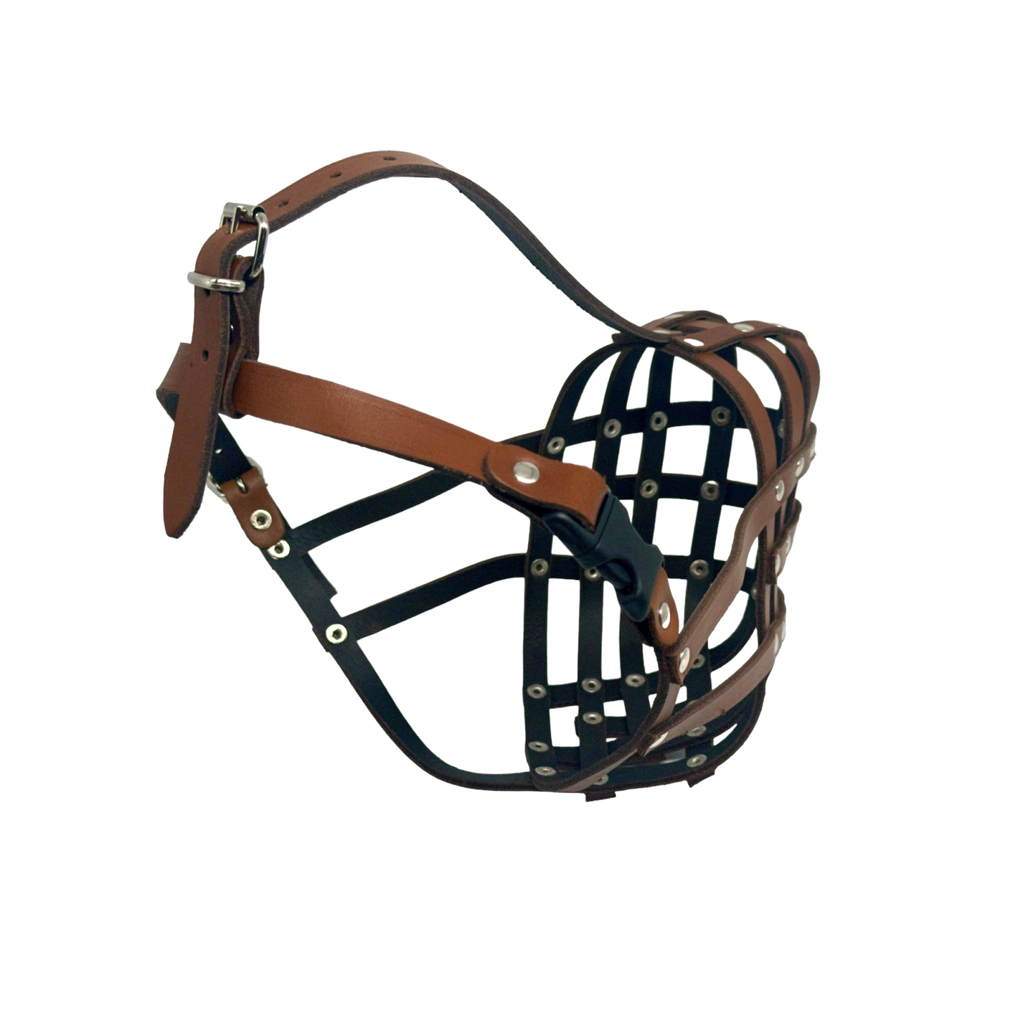 Lightweight Leather Dog Muzzle for Shar Pei and Other similar snouts