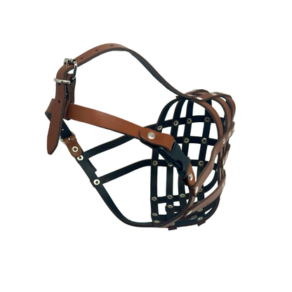 Lightweight Leather Dog Muzzle for Shar Pei and Other similar snouts