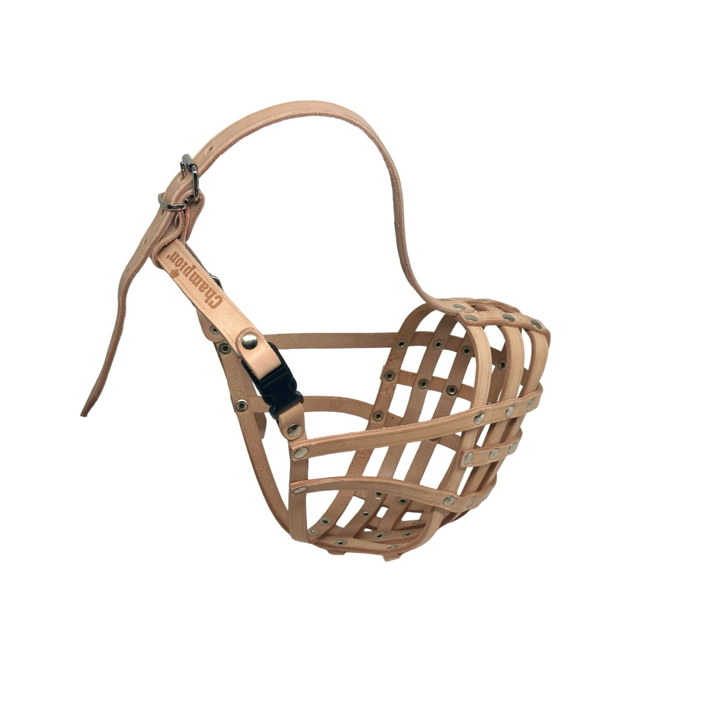 Lightweight Leather Dog Muzzle for Shar Pei and Other similar snouts