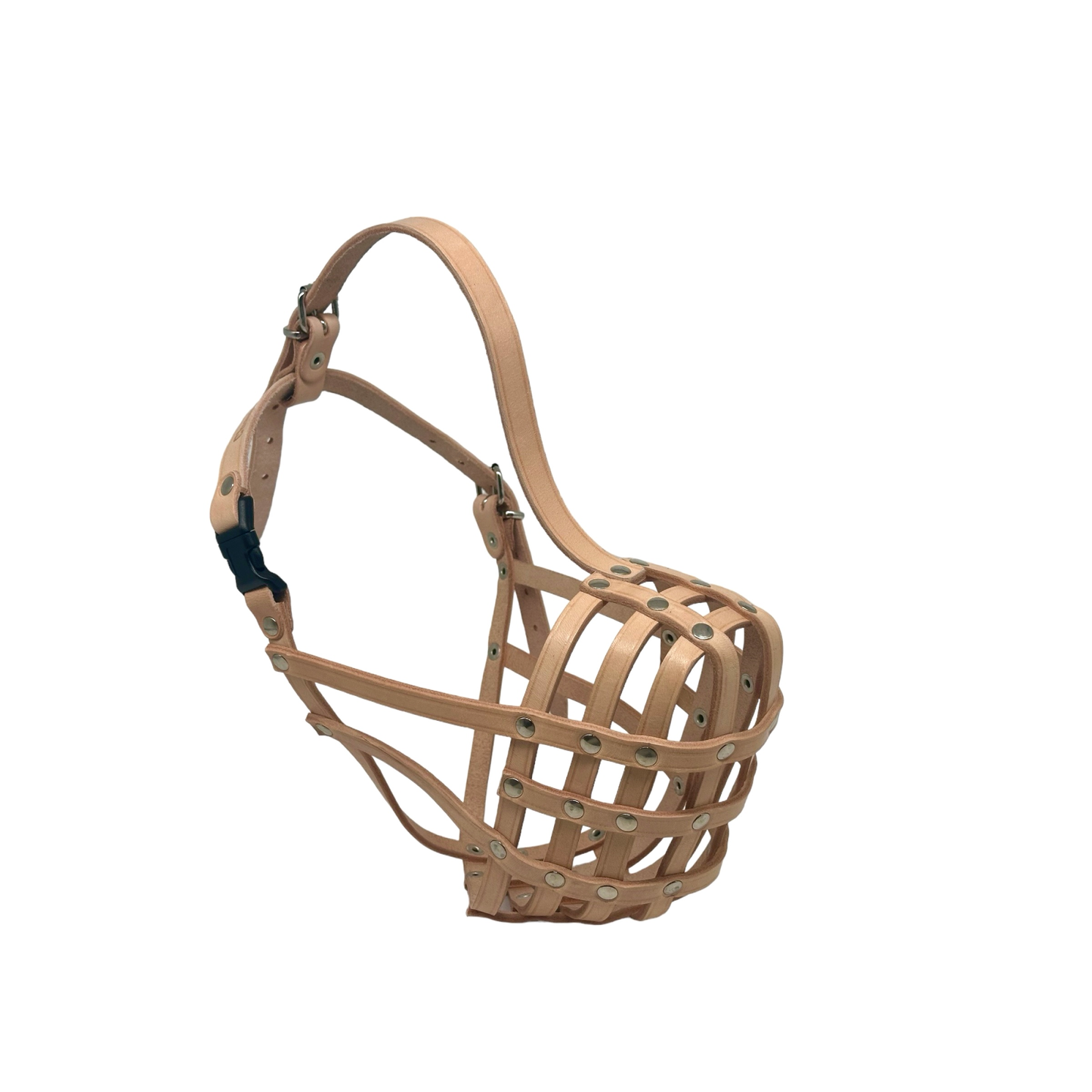 Lightweight Leather Dog Muzzle for Shar Pei and Other similar snouts