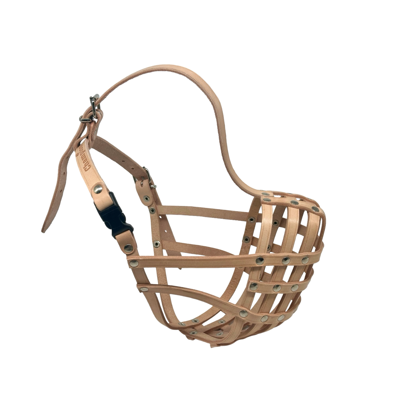 Lightweight Leather Dog Muzzle for Shar Pei and Other similar snouts