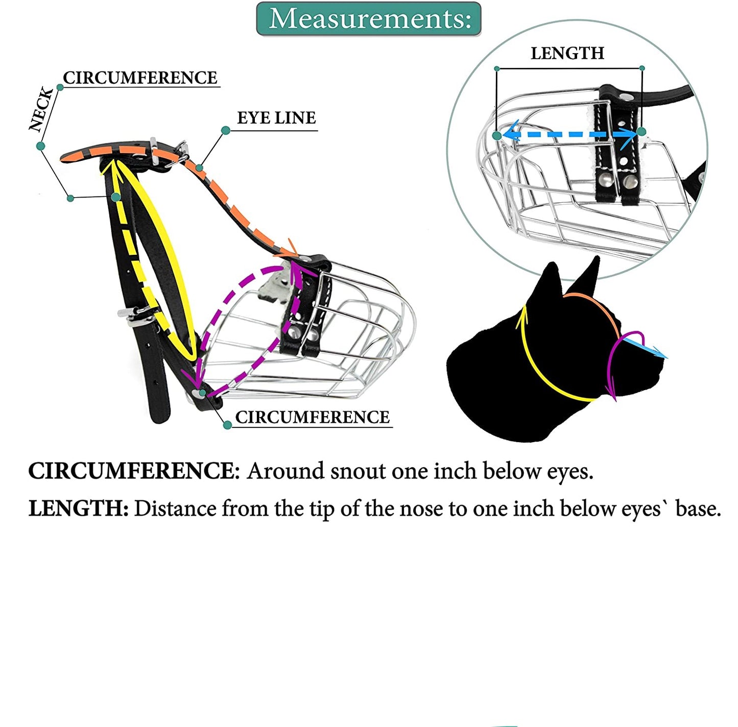 Strong Metal Wire Basket Dog Muzzle for Poodle, Cocker Spaniel and other dogs