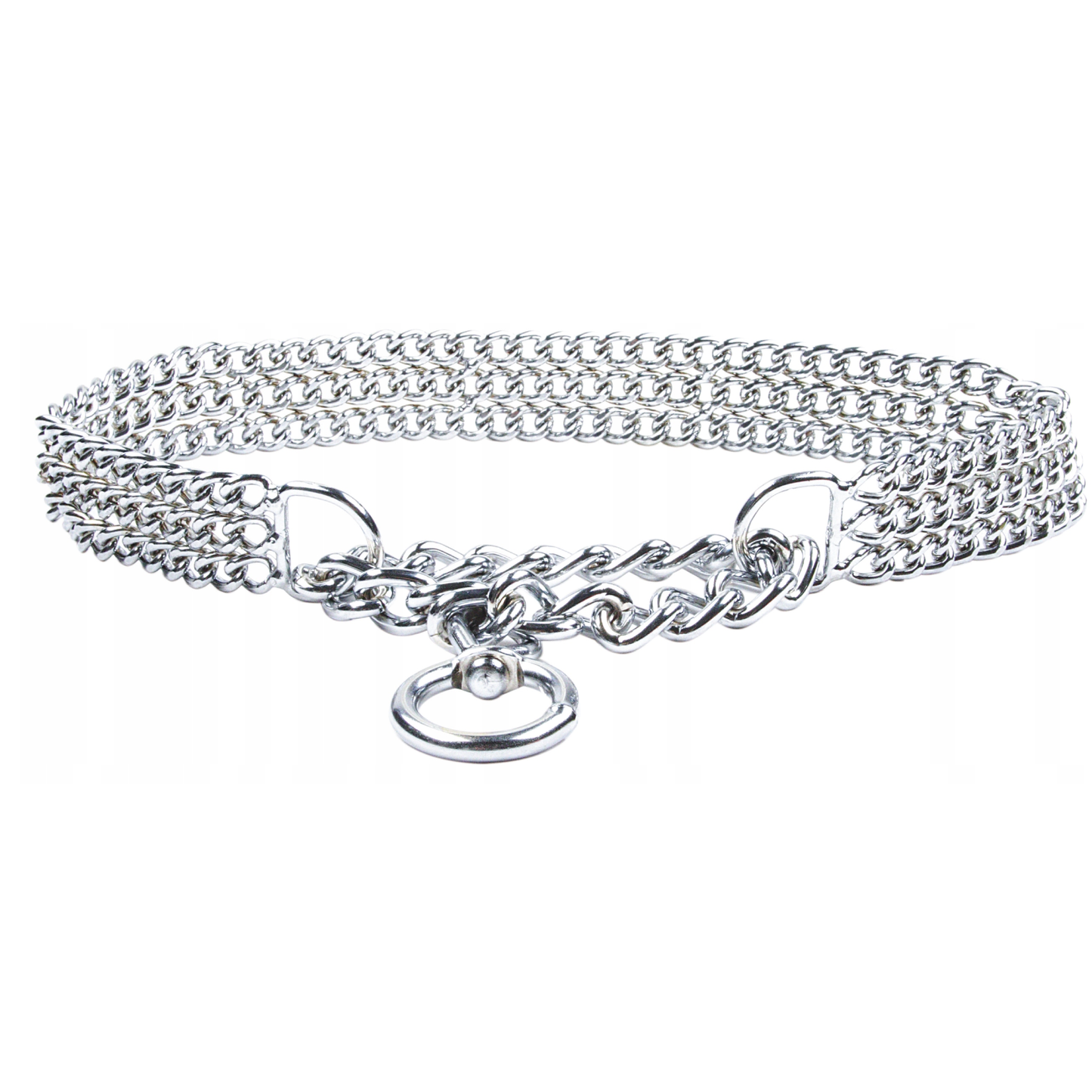 Metal Dog Collar | Chrome Finish | 2 & 3 Rows | Dog Slip Collar | Dog Training Collar